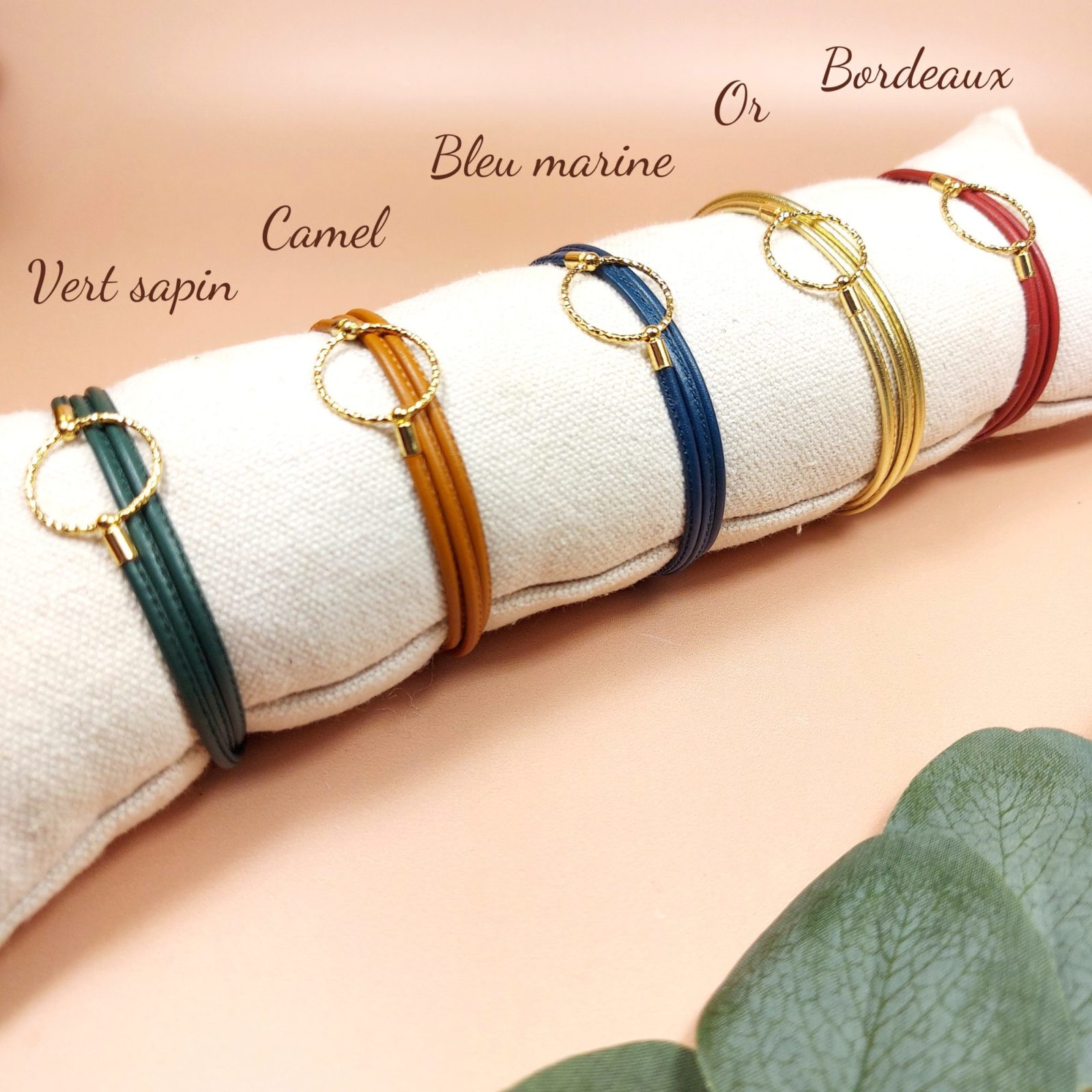 Bracelets multirang cuir femme collection "Oly"