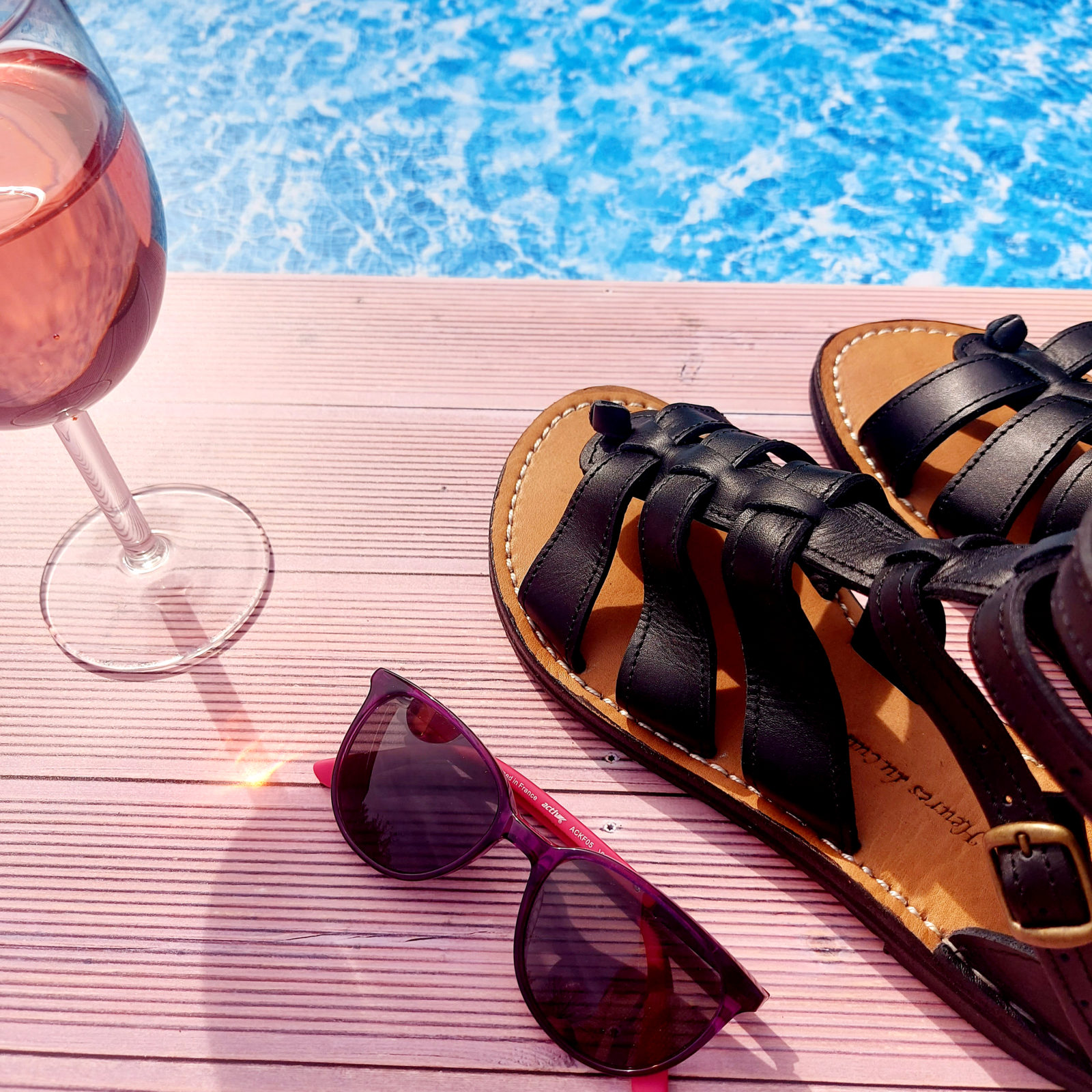 Spartiates noires en cuir