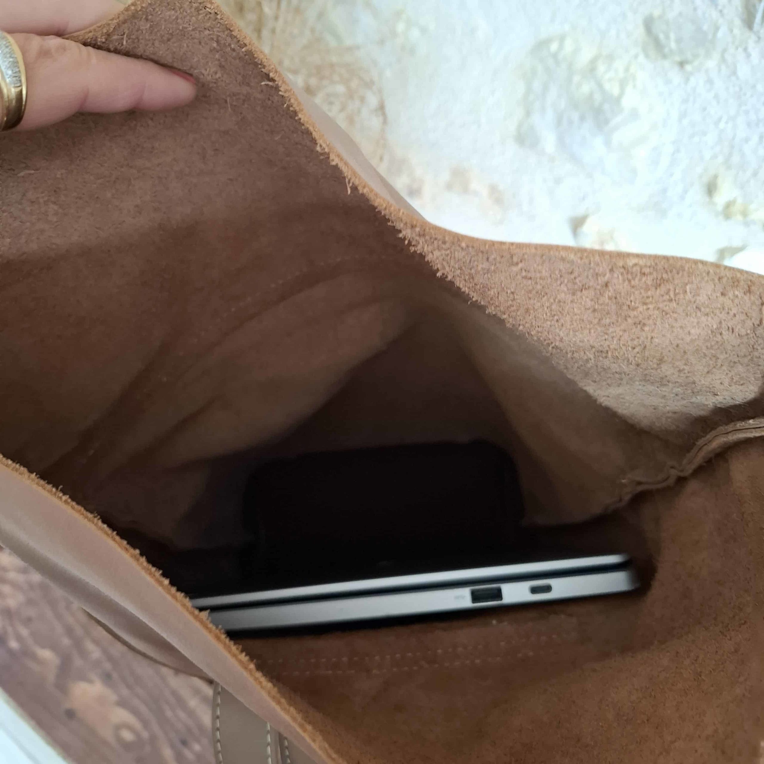 sac à dos cuir marron attache rapide